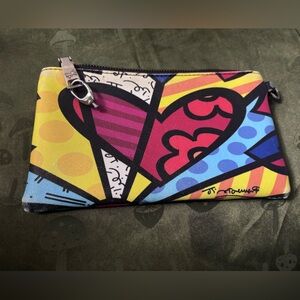 “A New Day” Colorful Heart Print Wristlet Wallet - Romero Britto